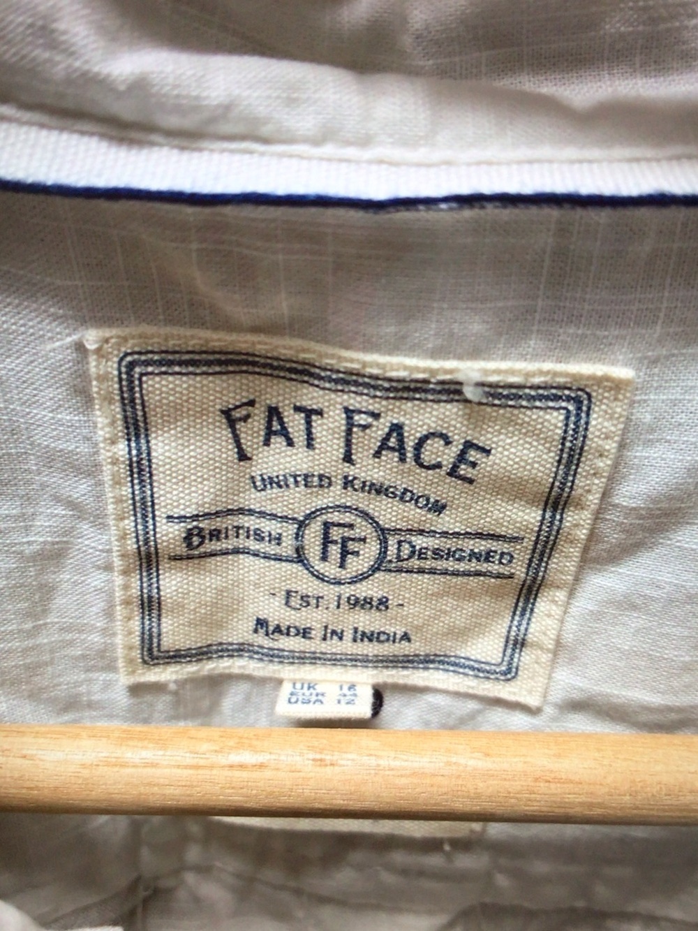 Fat Face White Button-Up Shirt with Navy & Red Polka Dots - Picture 5 of 10